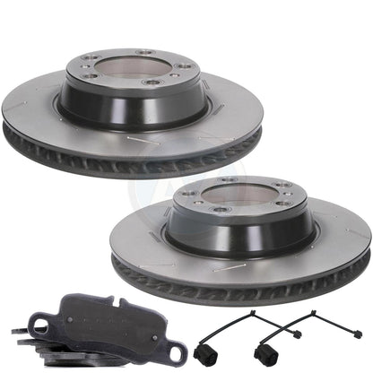 FOR PORSCHE PANAMERA 2.9 4 E-HYBRID REAR BRAKE DISCS APEC PADS SENSORS 330mm