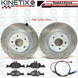 FOR BMW 620d GT M SPORT G32 FRONT DIMPLED GROOVED BRAKE DISCS PADS WIRE 348mm