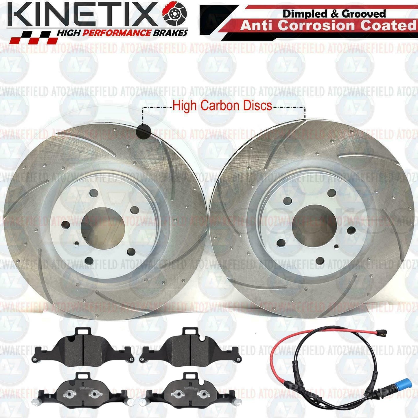 FOR BMW 330i G21 FRONT APEC HIGH CARBON BRAKE DISCS PADS WEAR SENSOR 348mm