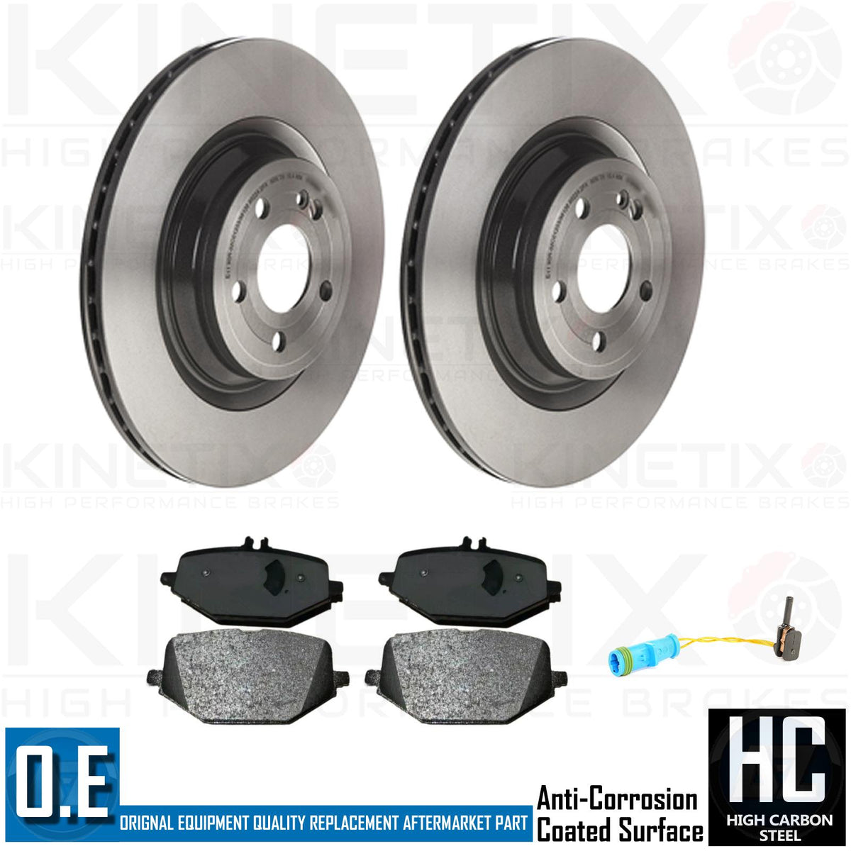 FOR MERCEDES GLS 350d AMG HIGH CARBON REAR BRAKE DISCS APEC PADS SENSOR 345mm