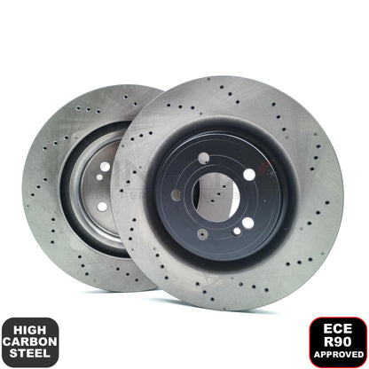FOR MERCEDES CLA35 CLA45 CLA45 S AMG DRILLED REAR BRAKE DISCS PADS 330mm X 22mm