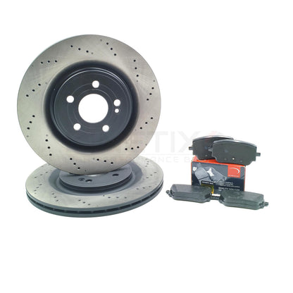 FOR MERCEDES CLA35 CLA45 CLA45 S AMG DRILLED REAR BRAKE DISCS PADS 330mm X 22mm