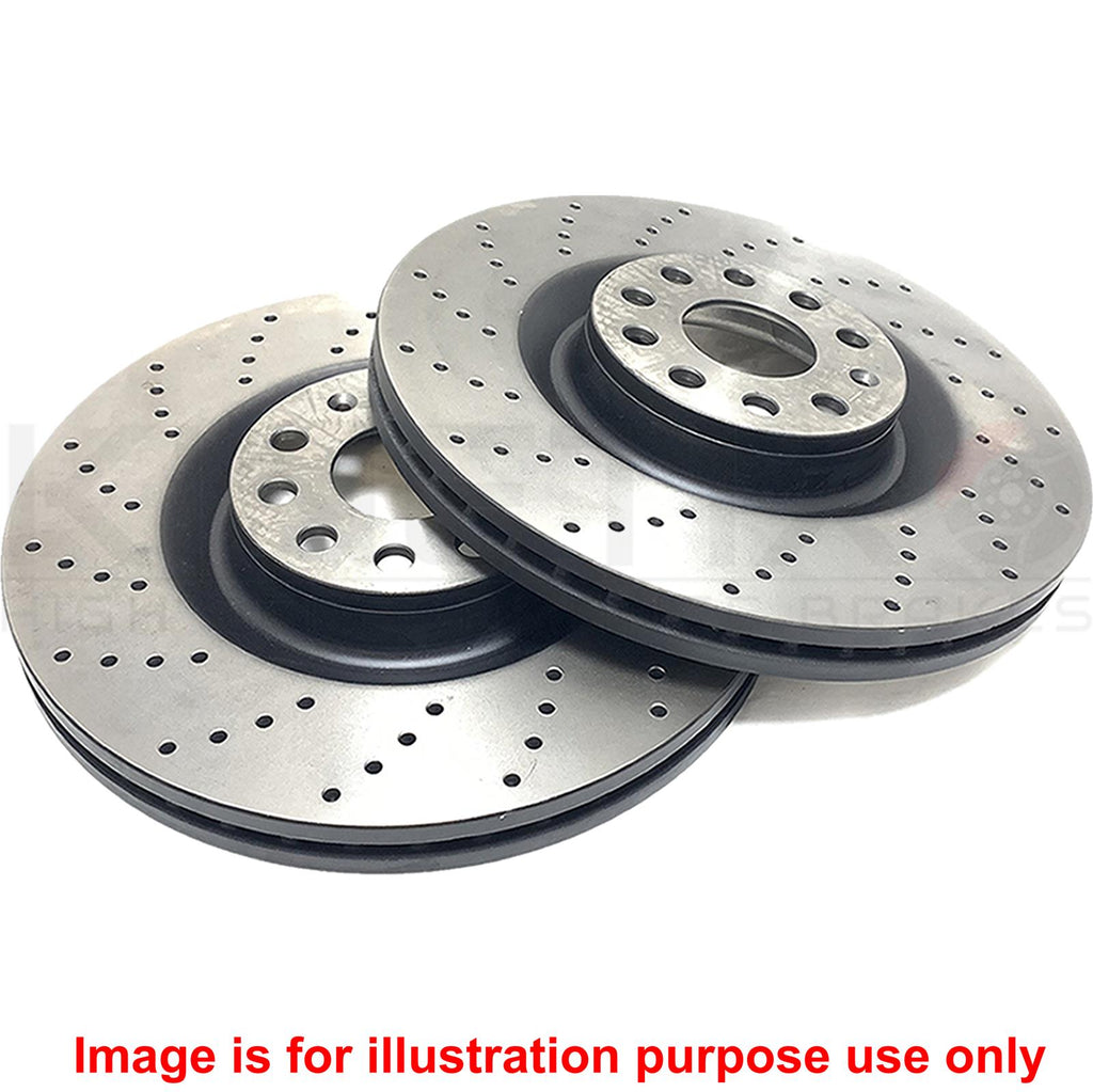 FITS FORD MUSTANG MACH-E 2020- EV GT CROSS DRILLED REAR BRAKE DISCS 316mm X 11mm