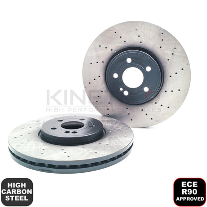 FOR MERCEDES A35 AMG 2018- HIGH CARBON FRONT BRAKE DISCS PAIR 350mm X 32mm