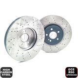 FOR MERCEDES A35 AMG 2018- DRILLED FRONT REAR BRAKE DISCS PADS 350mm 330mm FR/RR