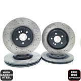 FOR MERCEDES A35 AMG 2018- DRILLED FRONT REAR BRAKE DISCS PADS 350mm 330mm FR/RR