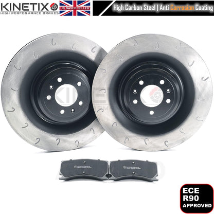 FITS PEUGEOT 308 GTI 1.6 GTi 250/270 J GROOVED FRONT BRAKE DISCS PADS 380mm