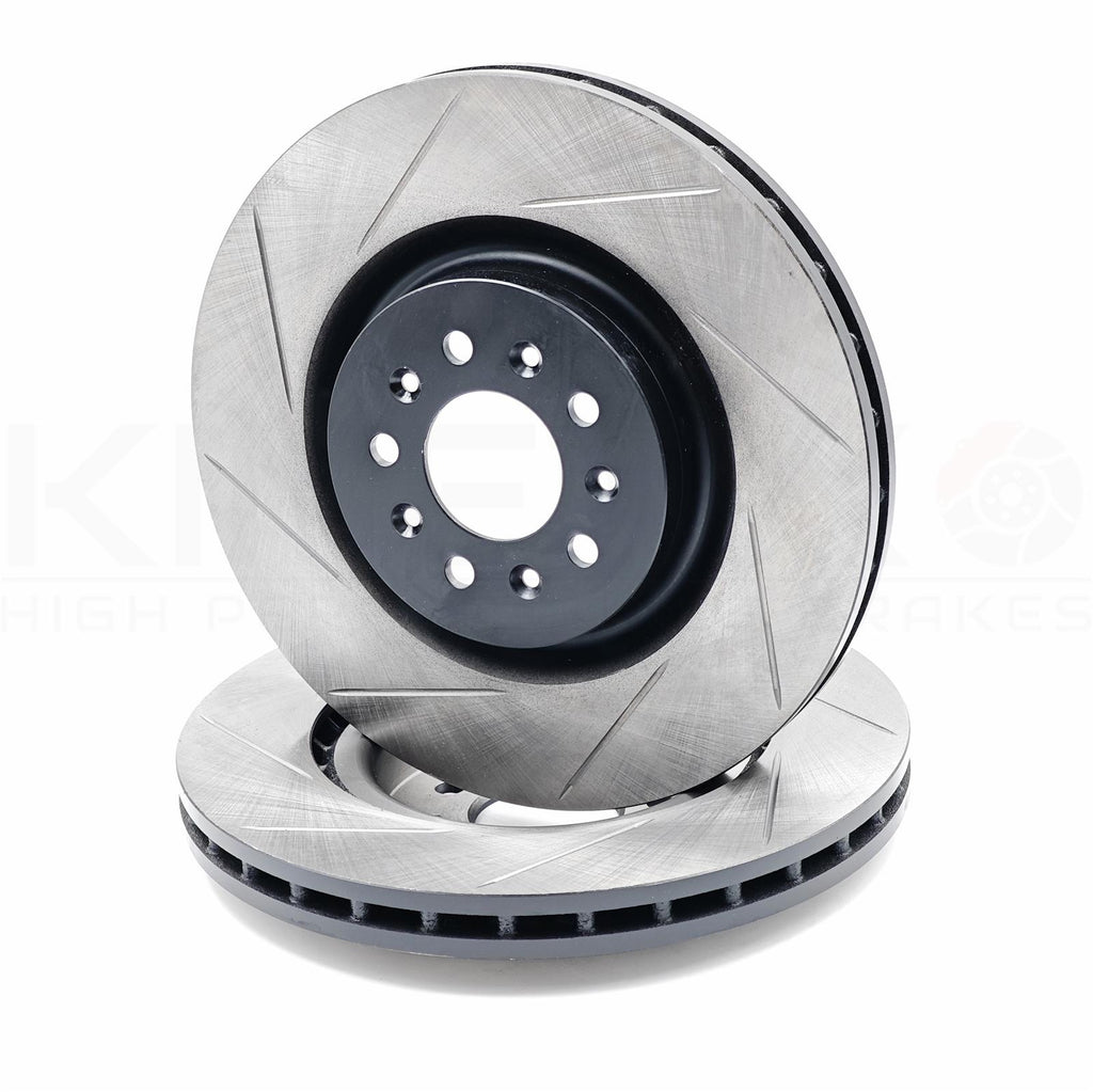 FOR ASTON MARTIN DB9 VANTAGE VOLANTE FRONT GROOVED BRAKE DISCS PAIR 355mm