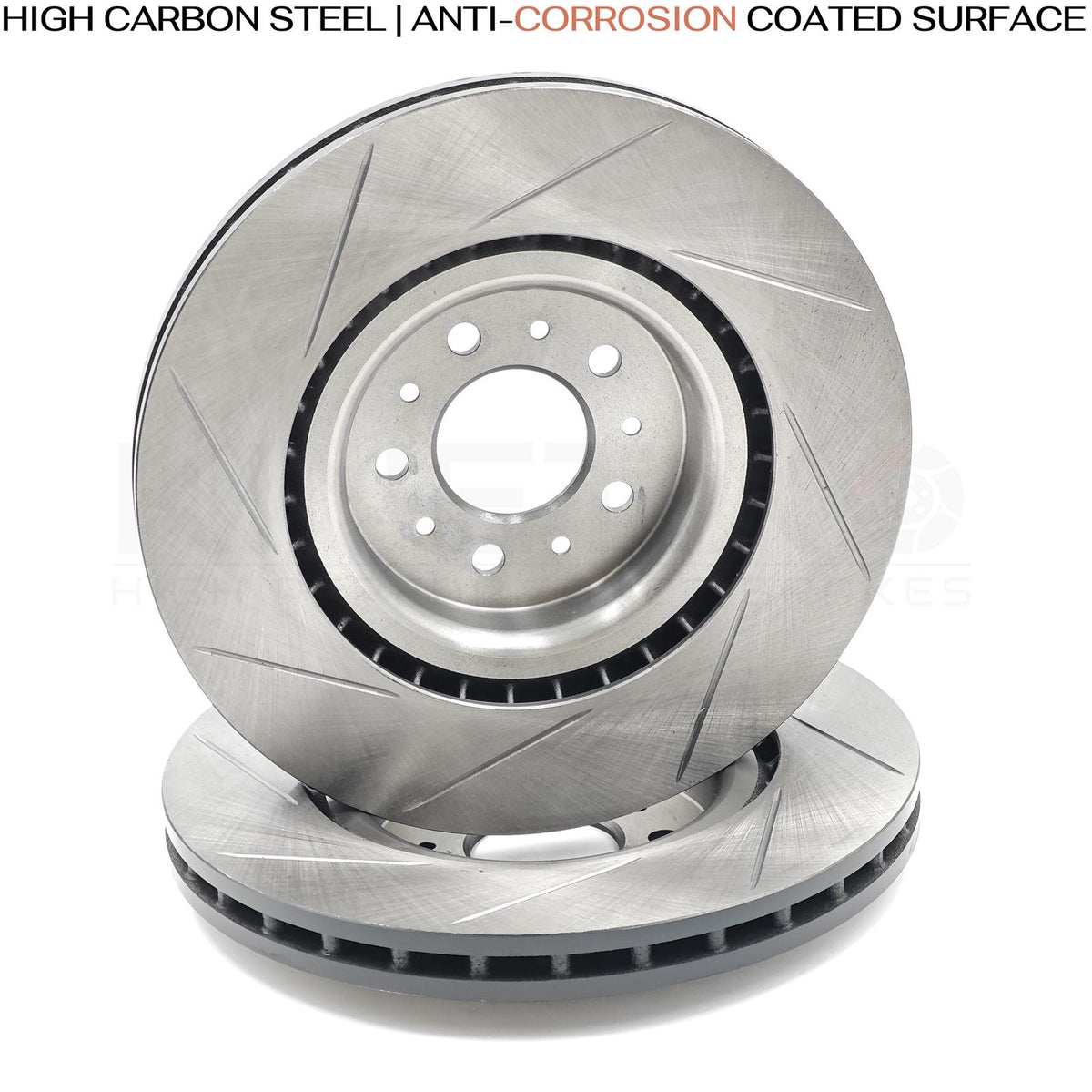 FOR ASTON MARTIN VANTAGE VOLANTE DB9 FRONT GROOVED BRAKE DISCS SET 355mm x2