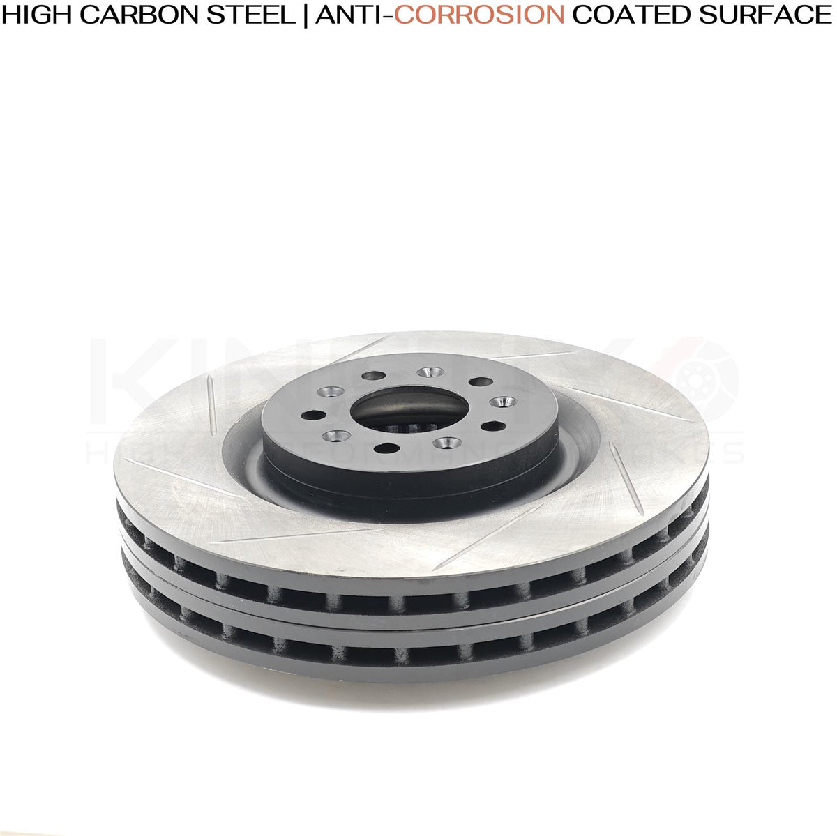FOR ASTON MARTIN DB9 VANTAGE VOLANTE FRONT GROOVED BRAKE DISCS PADS SET 355mm