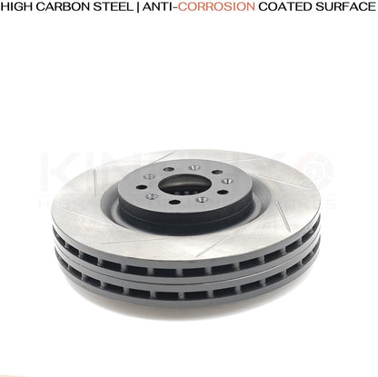 FOR ASTON MARTIN DB9 VANTAGE VOLANTE FRONT GROOVED BRAKE DISCS PADS SET 355mm