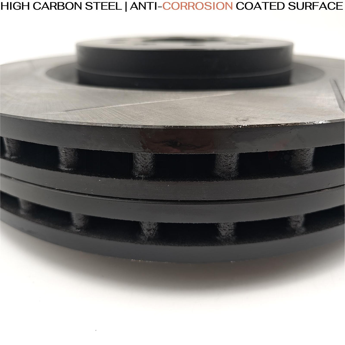 FOR ASTON MARTIN VANTAGE VOLANTE DB9 FRONT GROOVED BRAKE DISCS SET 355mm x2