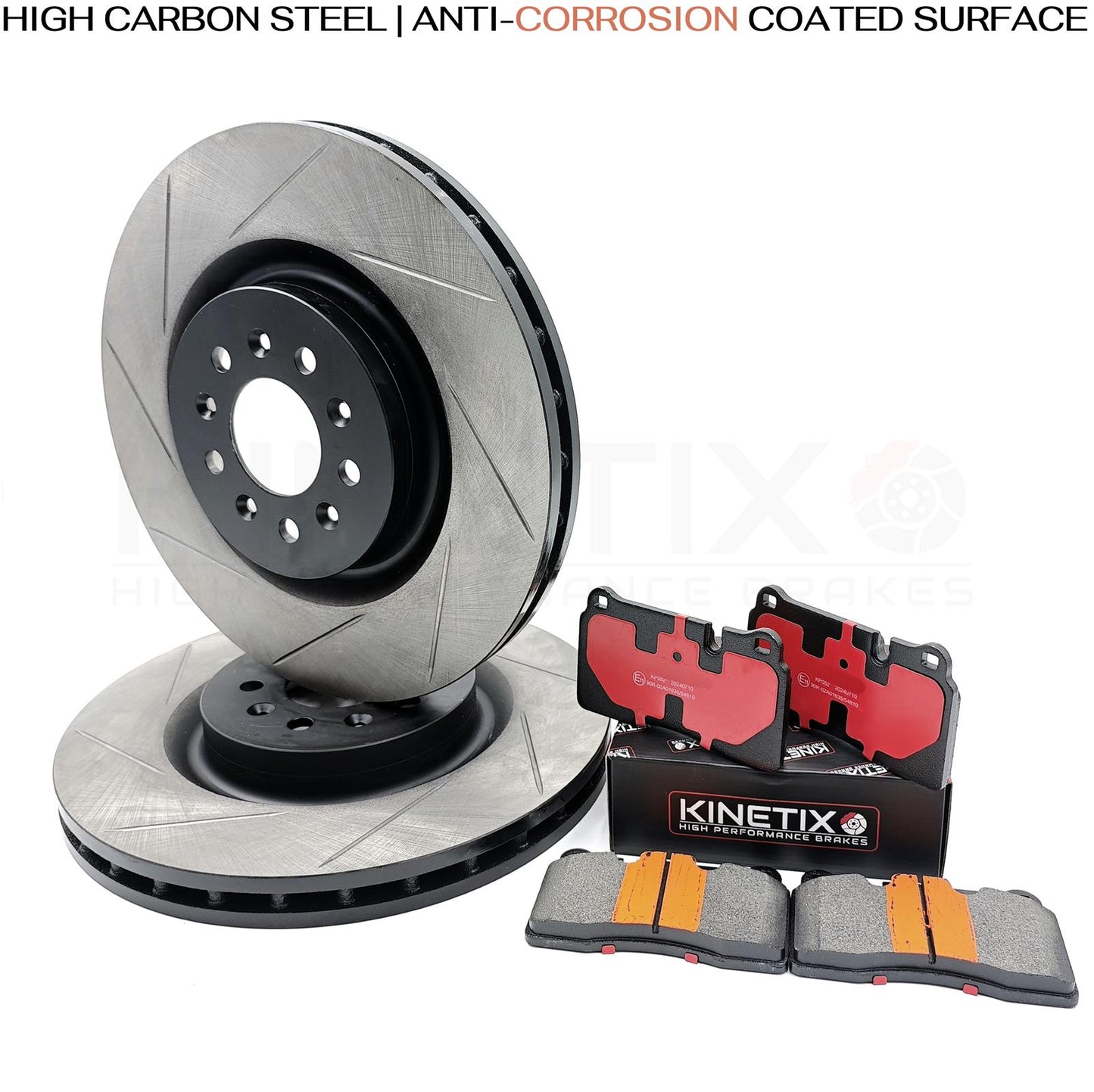 FOR ASTON MARTIN DB9 VANTAGE VOLANTE FRONT GROOVED BRAKE DISCS PADS SET 355mm