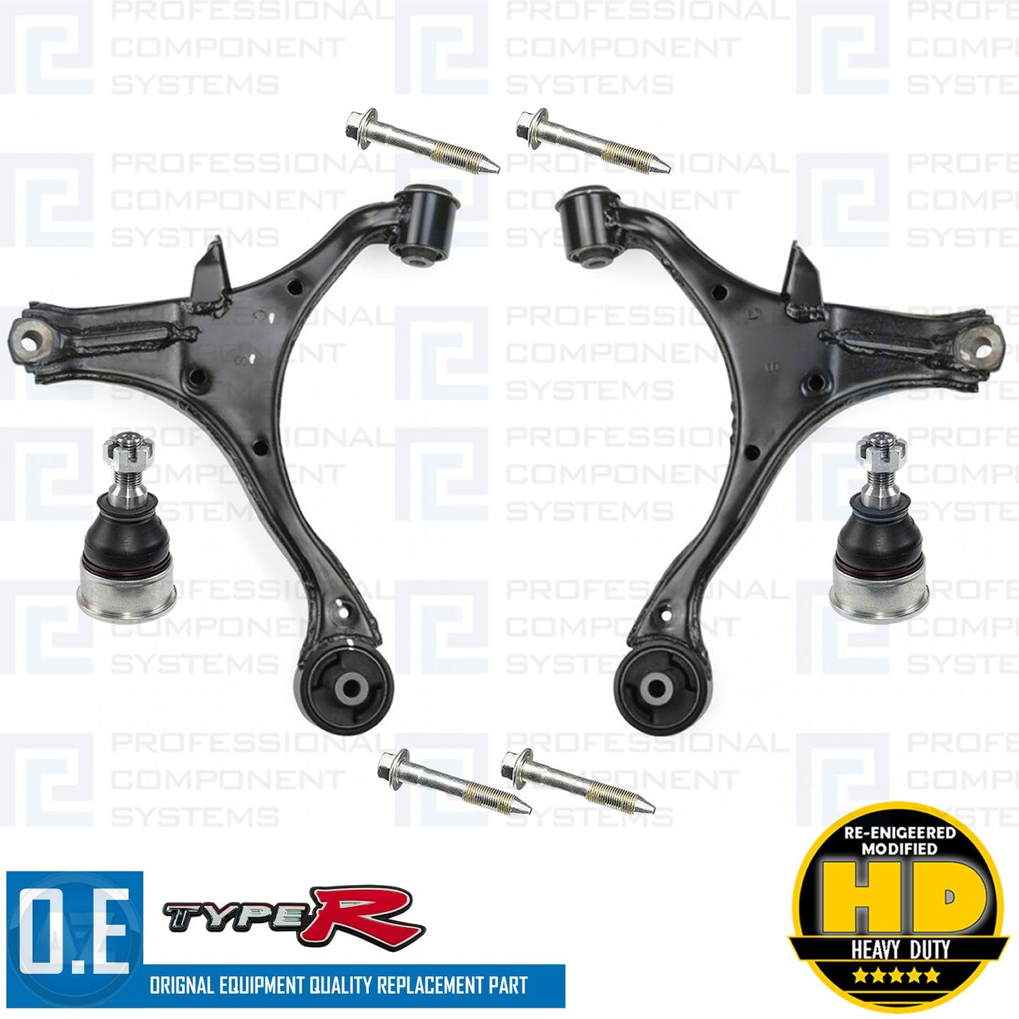 FOR HONDA CIVIC EP3 TYPE R FRONT LOWER SUSPENSION WISHBONES ARMS BALL JOINTS KIT