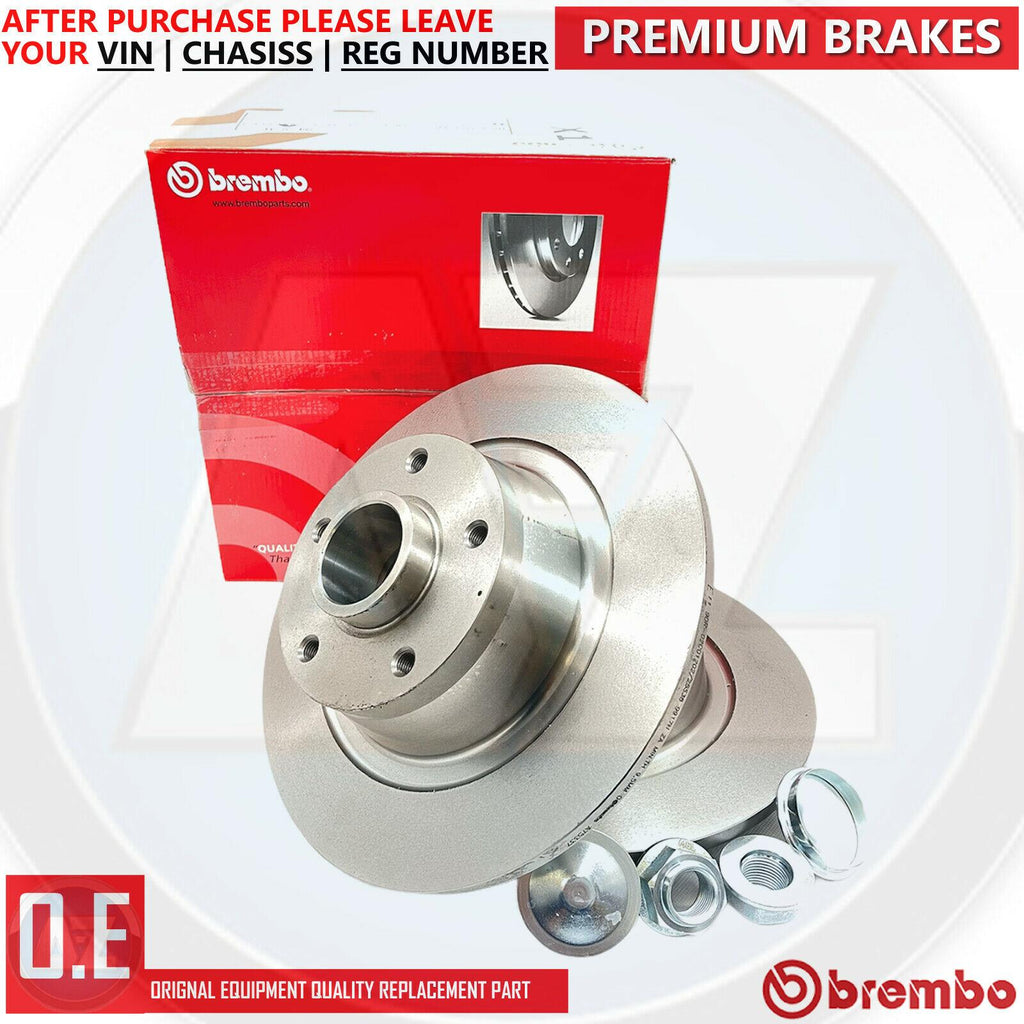 FITS RENUALT MEGANE MK3 SPORT RS 250 REAR BREMBO BRAKE DISCS BEARING PAIR 290mm