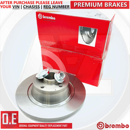 FITS RENUALT MEGANE MK3 SPORT RS 250 REAR BREMBO BRAKE DISCS BEARING PAIR 290mm