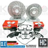 FOR AUDI A7 3.0 TDI BLACK EDITION FRONT REAR DRILLED BRAKE DISCS MINTEX PADS