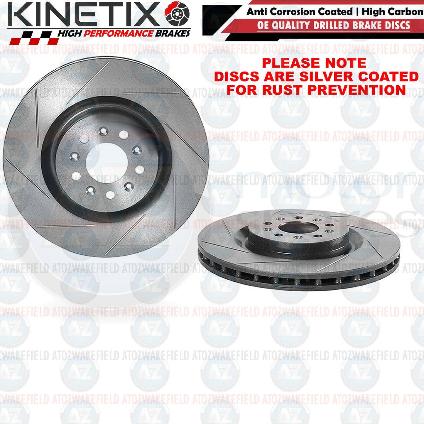 FOR ASTON MARTIN DB9 VANTAGE VOLANTE FRONT GROOVED BRAKE DISCS PAIR 355mm