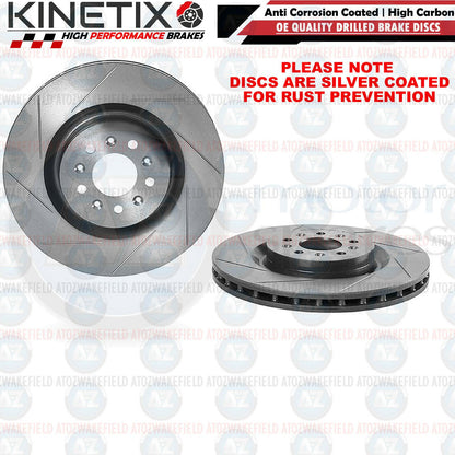 FOR ASTON MARTIN VANTAGE VOLANTE DB9 FRONT GROOVED BRAKE DISCS PADS 355mm