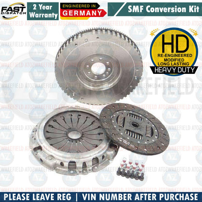 FOR AUDI A3 1.9 TDi 00-03 DUALMASS TO SOLIDMASS FLYWHEEL CONVERSION CLUTCH KIT