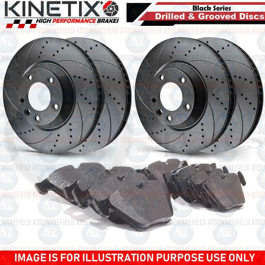 FOR AUDI A3 FRONT REAR DRILLED GROOVED PERFORMANCE BRAKE DISCS PADS 312mm/272mm