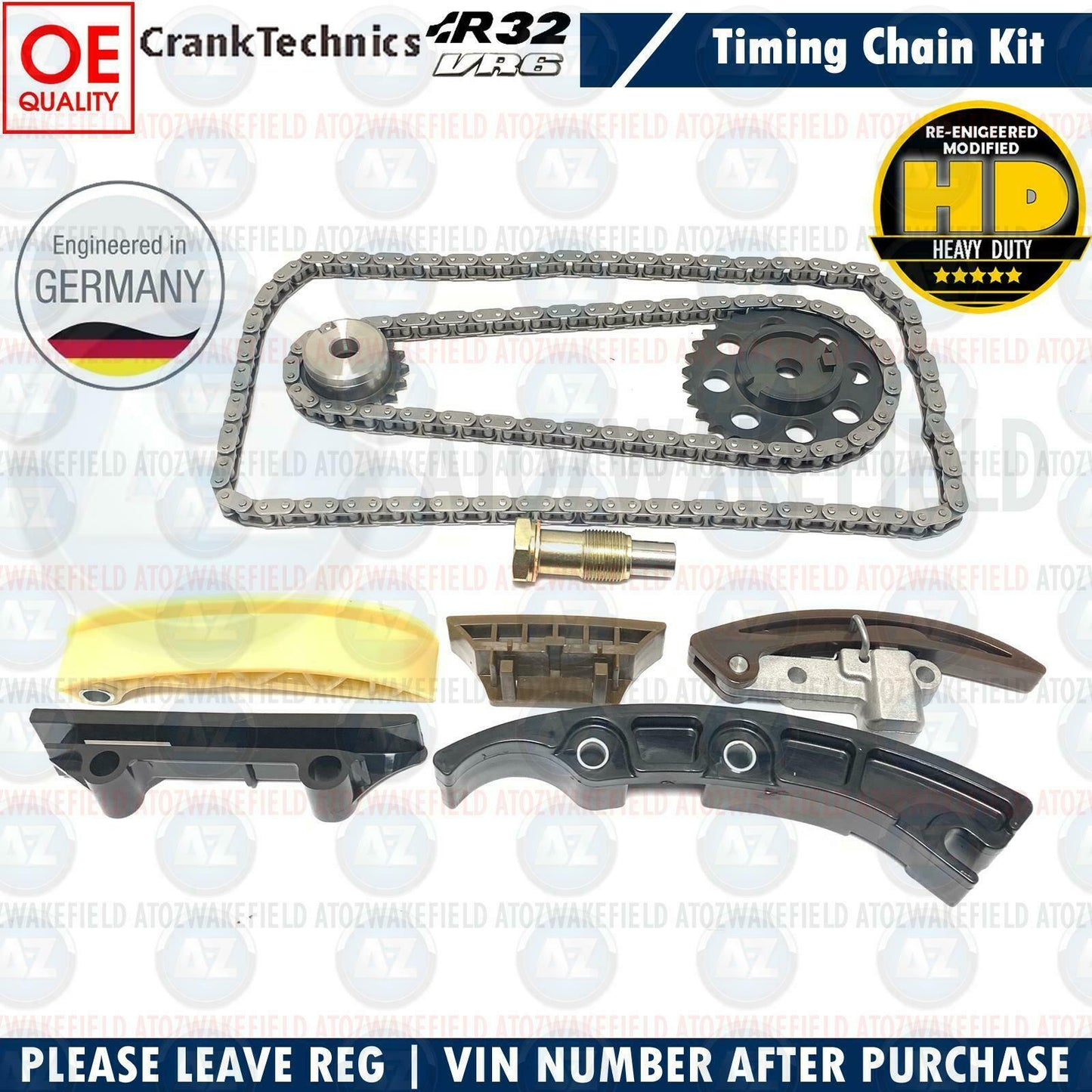FOR AUDI A3 TT VW GOLF MK4 MK5 R32 3.2 V6 TIMING CHAIN TENSIONERS OIL FILTER KIT