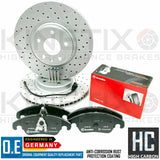FOR AUDI A6 2.0 TDI C7 FRONT DRILLED BRAKE DISCS BREMBO PADS & SENSOR 320mm