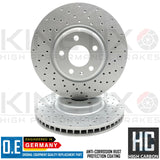 FOR AUDI A6 2.0 TDI C7 FRONT DRILLED BRAKE DISCS BREMBO PADS & SENSOR 320mm