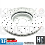 FOR AUDI A6 2.0 TDI C7 FRONT DRILLED BRAKE DISCS BREMBO PADS & SENSOR 320mm
