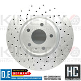 FOR AUDI A6 2.0 TDI C7 FRONT DRILLED BRAKE DISCS BREMBO PADS & SENSOR 320mm