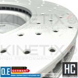 FOR AUDI A6 2.0 TDI C7 FRONT DRILLED BRAKE DISCS BREMBO PADS & SENSOR 320mm