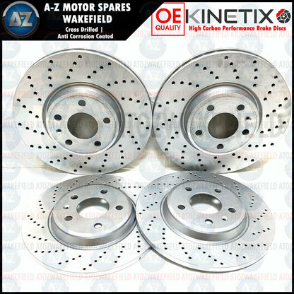 FOR AUDI A4 30 TDI FRONT REAR CROSS DRILLED BRAKE DISCS APEC PADS WIRE SENSORS