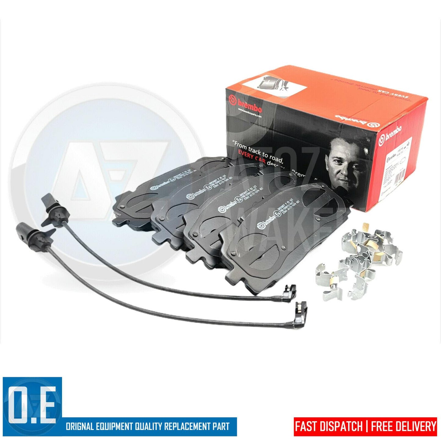 FOR AUDI RS4 B9 RS5 F5x BREMBO OEM FRONT REAR BRAKE PADS & WEAR WIRE SENSORS