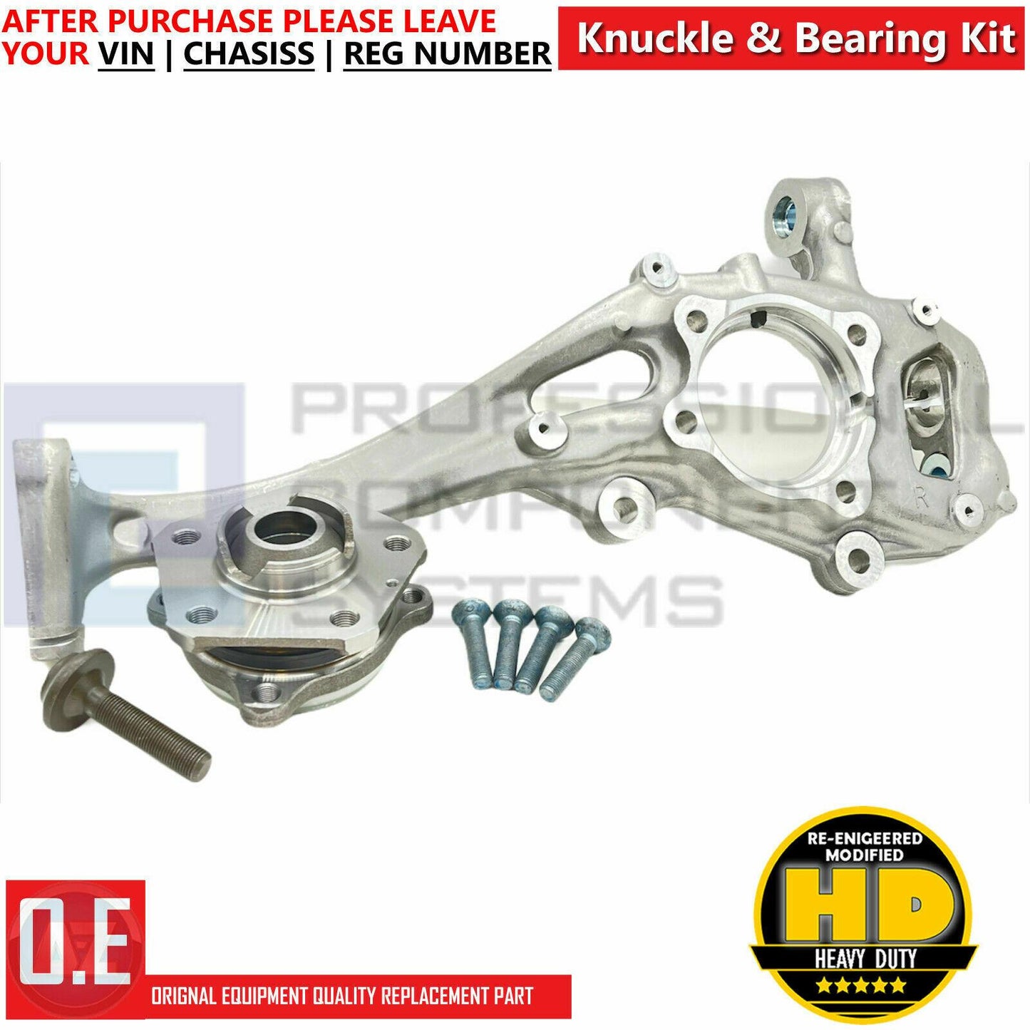FOR AUDI A4 A5 S4 S5 RS4 RS5 FRONT AXLE LEFT RIGHT STUB KNUCKLE ASSEMBLY BEARING