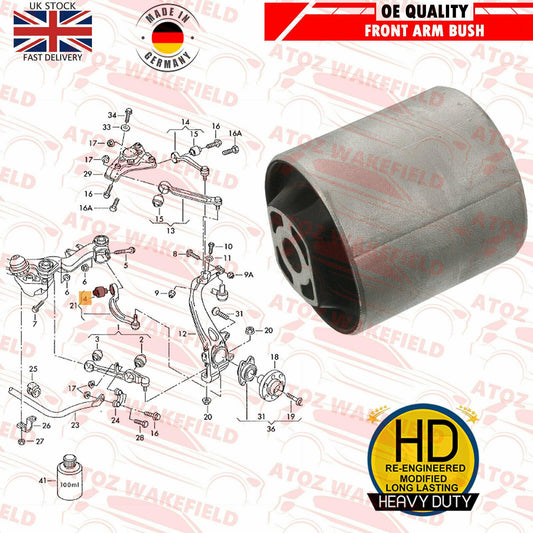 FOR AUDI A4 B7 B8 S4 RS4 FRONT AXLE LOWER REAR SUSPENSION CONTROL ARM BUSH HD
