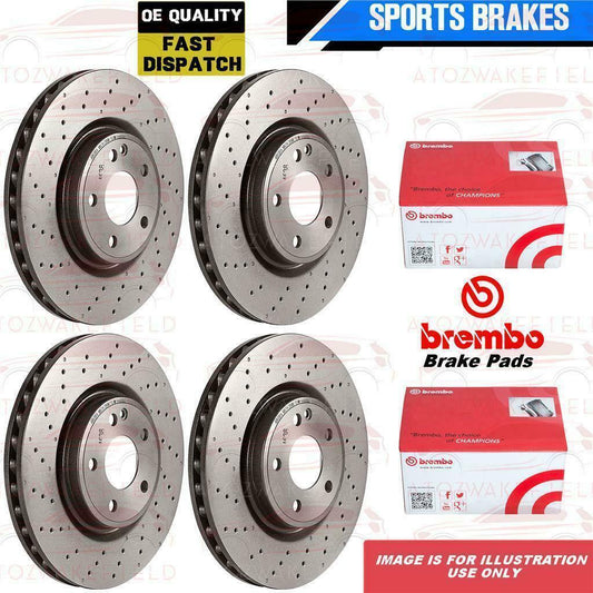 FOR AUDI A4 B8 A5 BREMBO FRONT REAR CROSS DRILLED BRAKE DISCS PADS 314mm 300mm