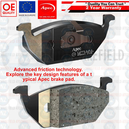 FOR VW TOUAREG 3.0 TDI 2017- APEC FRONT REAR BRAKE PADS & WEAR WIRE SENSORS
