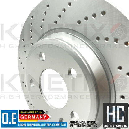 FOR AUDI A6 C8 40 TFSI CROSS DRILLED FRONT REAR BRAKE DISCS PADS 320mm 300mm