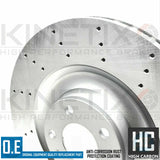 FOR AUDI S6 C6 (06-11) KINETIX FRONT CROSS DRILLED BRAKE DISCS PAIR 385mm