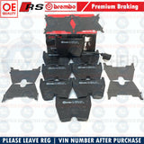 FOR AUDI RS3 8V 15- FRONT REAR GENUINE BREMBO OEM BRAKE PADS SET SENSORS FR RR