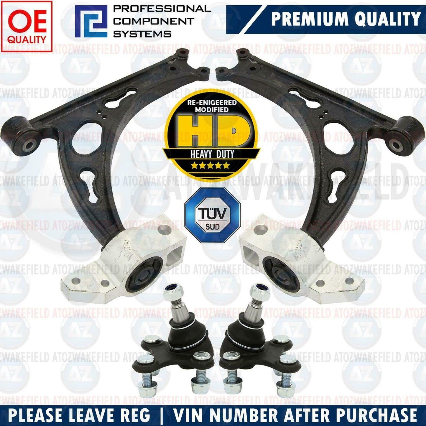 FOR AUDI RS3 8P FRONT LEFT RIGHT SUSPENSION WISHBONE CONTROL ARMS & BALL JOINTS
