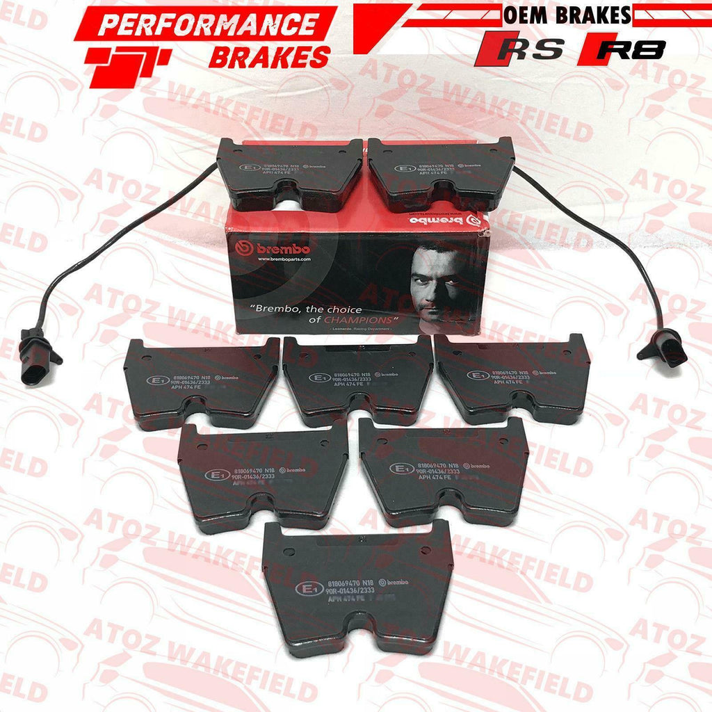 FOR AUDI RS4 B7 B8 RS5 R8 4.2 5.2 FSI FRONT GENUINE BREMBO BRAKE PADS SET X8 OE