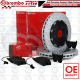 FOR AUDI RS4 B7 FRONT BREMBO BRAKE DISCS SET & TRW BRAKE PADS SENSORS 365mm OEM
