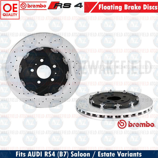 FOR AUDI RS4 B7 QUATTRO FRONT BREMBO FLOATING BRAKE DISCS 365mm PAIR
