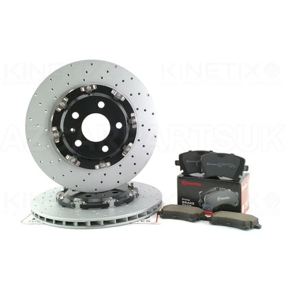 FOR AUDI RS4 B7 REAR TWO PIECE FLOATING BRAKE DISCS BREMBO OEM PADS 324mm X 22mm 2005-2008