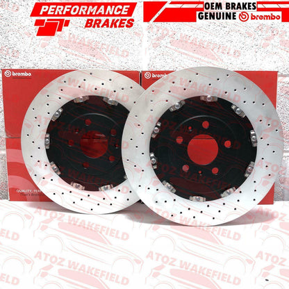 FOR AUDI RS4 QUATTRO B7 2005-2009 FRONT GENUINE BREMBO BRAKE DISCS SET 365mm OEM