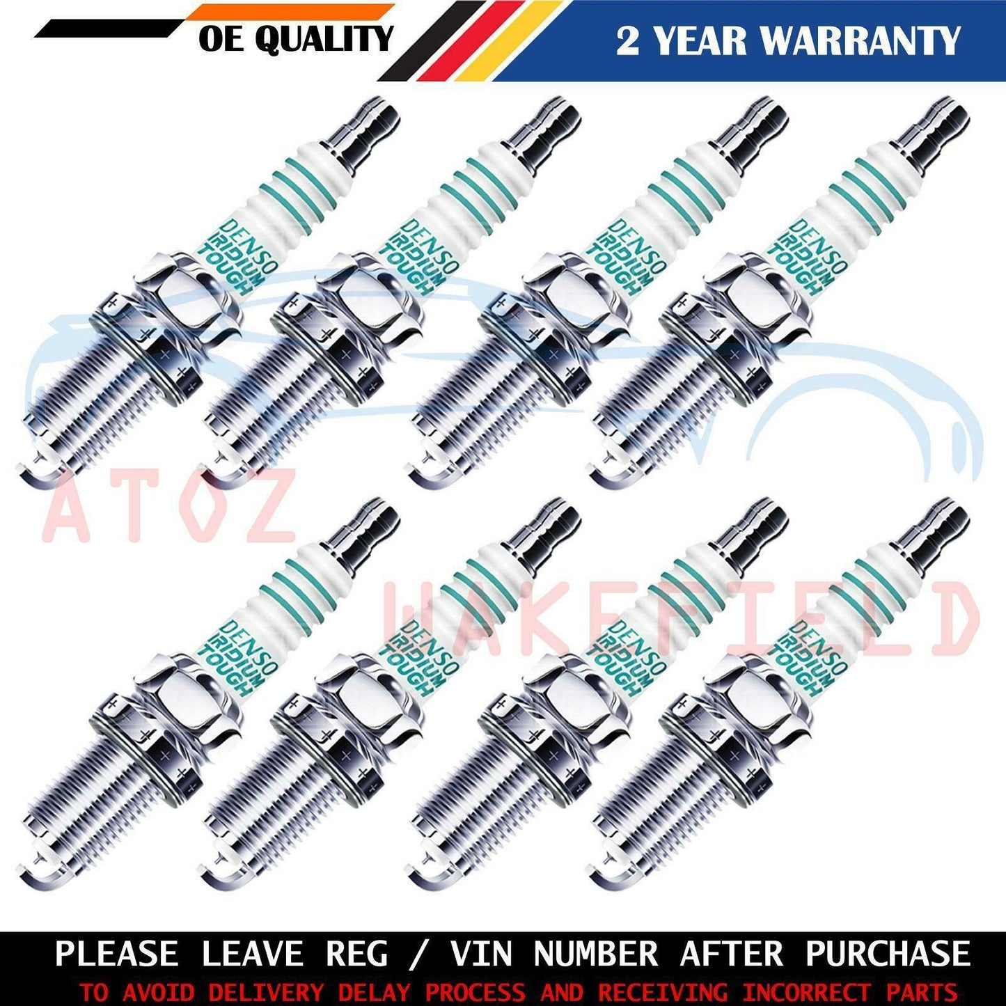FOR AUDI RS4 RS5 RS6 R8 DENSO IDIRIUM TOUGH SPARK PLUGS SET 06H905604 101905621C