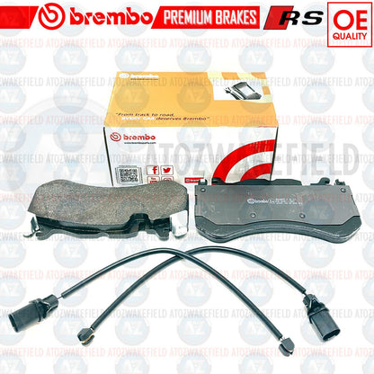 FOR AUDI RS6 RS7 FRONT GENUINE OEM BREMBO BRAKE PADS SET & WEAR SENSOR WIRE