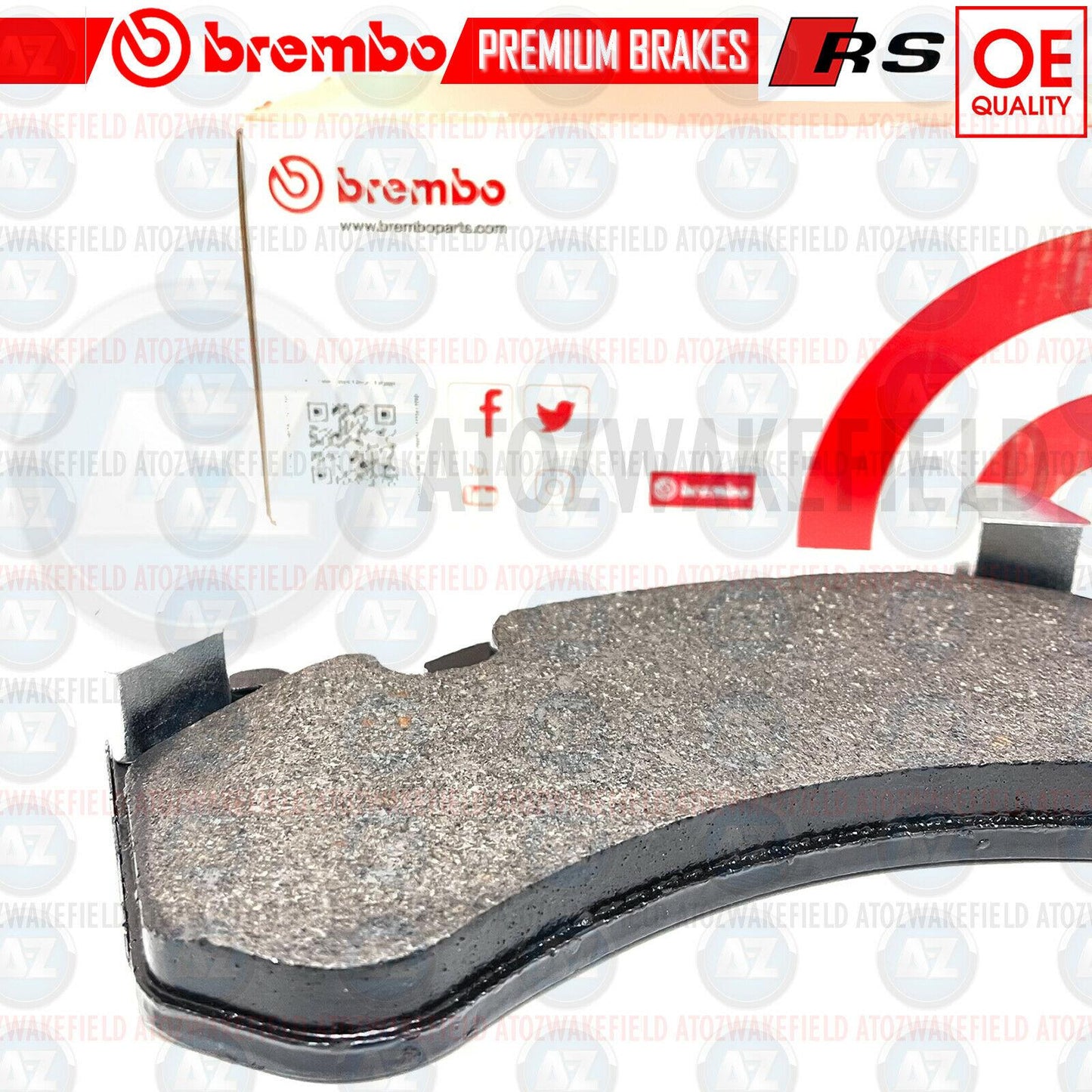 FOR AUDI RS6 RS7 FRONT GENUINE OEM BREMBO BRAKE PADS SET & WEAR SENSOR WIRE