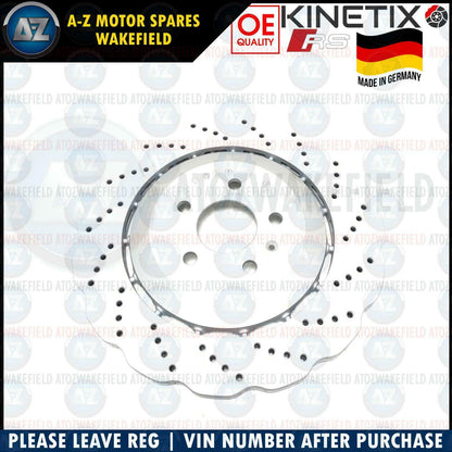 FOR AUDI RS7 REAR CROSS DRILLED BRAKE DISCS MINTEX PADS WIRES SENSOR 356mm
